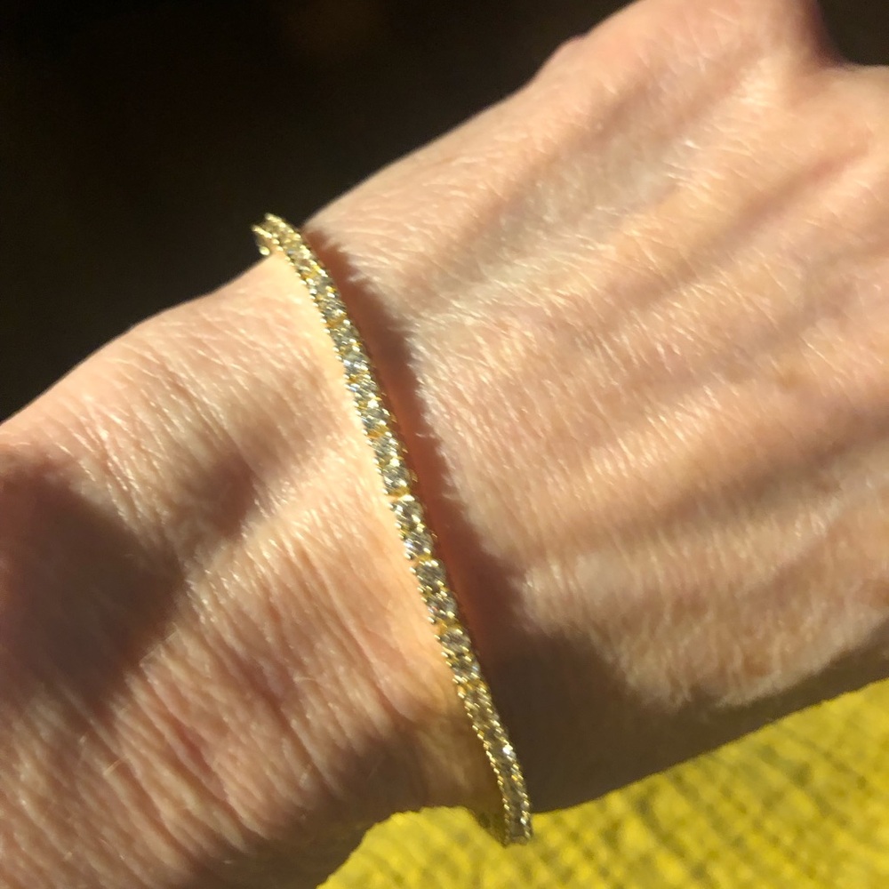 14K GP Classic Tennis Bracelet - Picture 5 of 7